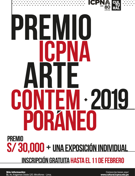 CONVOCATORIA: PREMIO ICPNA ARTE CONTEMPORÁNEO 2019