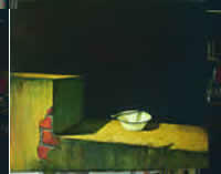 "Esperando el contenido", óleo s/lino, 110 x 130 cm, 1999.