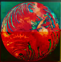 "Mandala del Fuego" acrílico, 120 x 120 cm