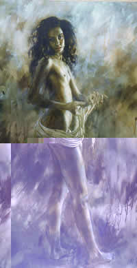 "Contrastes", óleo sobre tela, 170 x 90, 2001.
