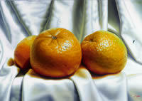 "Naranjas", 90 x 130 cm, Oleo sobre tela.
