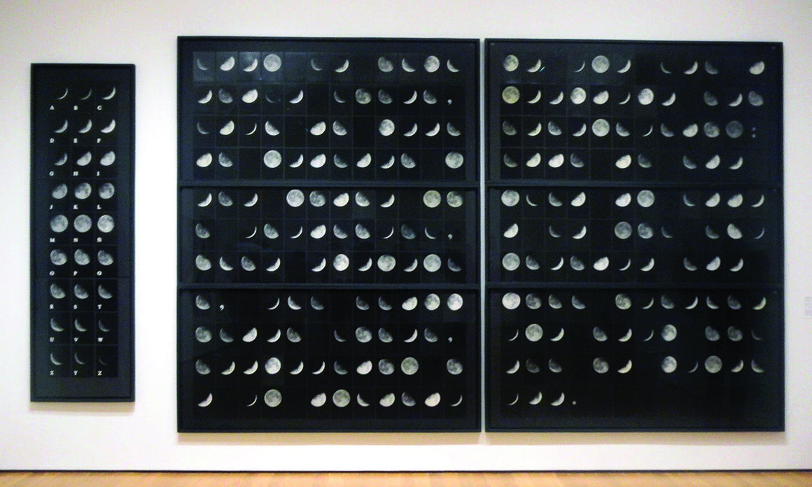 Lunar Alphabet and Sentence. Exhibition view. Courtesy of the artist and the MoMA, New York