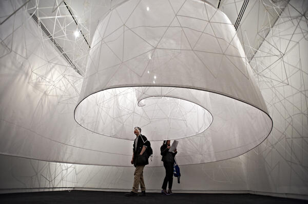 A view of Castañeda's installation (photo by Arturo Sanchez for the Americas Society)