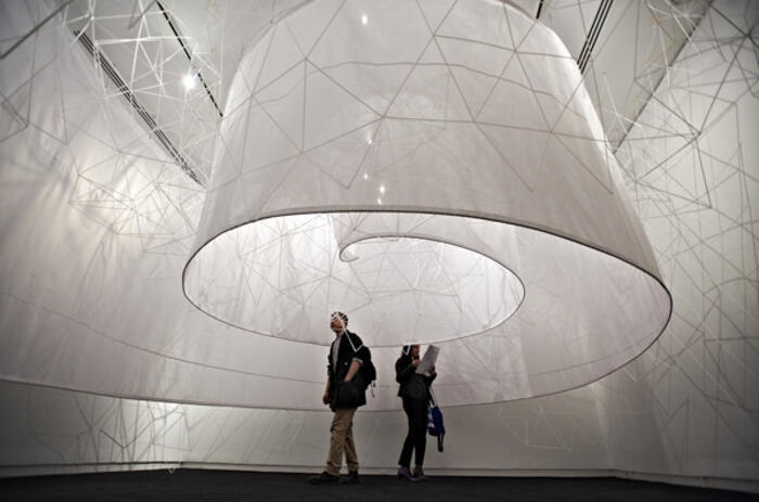 A view of Castañeda's installation (photo by Arturo Sanchez for the Americas Society)