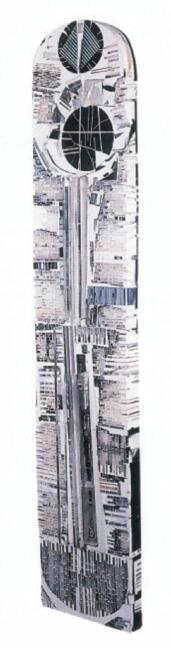 Samurai, 1995. Fragments of calligraphies/ Fragmentos de escrituras. Altuglas, 87.4 x 14.5 x 10.6 in./ 222 x 37 x 27 cm.