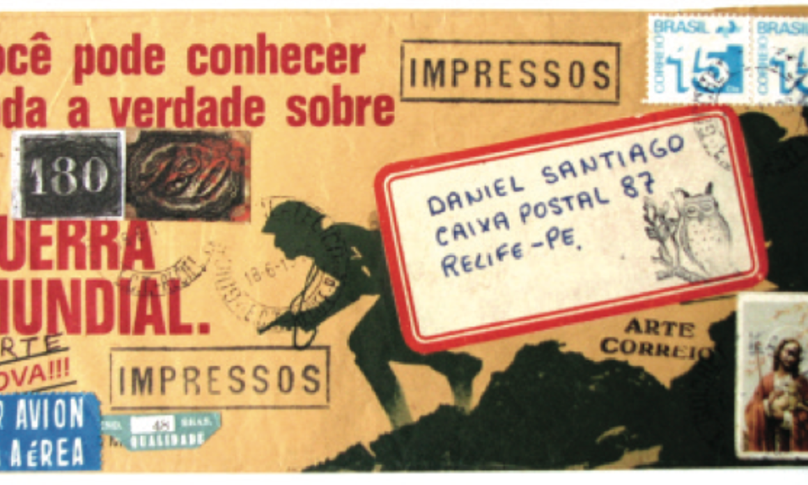 Você pode conhecer toda a verdade sobre a guerra mundial, 1976. Envelope/collage, 4.3 x 9 in. Sobre/collage, 11 x 23 cm.