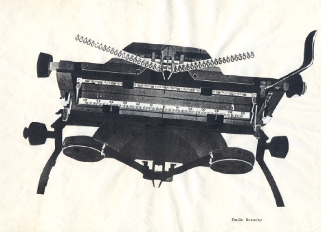 Sem título / “Visual Poems”, 1993. Typed text, collage, and photocopy, 8.2 x 12.2 in. Dactilografía, collage y fotocopia, 21 x 31 cm.