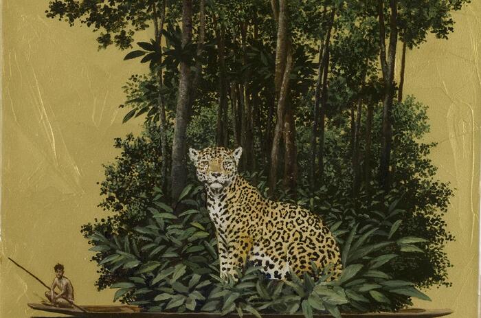 Pedro Ruiz,  Tigre mariposa, 2009, acrilico y resina sobre madera, 20 x 30 cm.