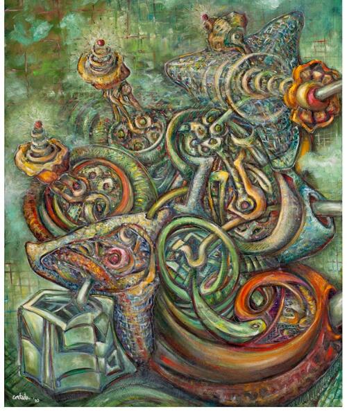 Xavier Cortada, "(The Four Nucleotides:) Cytosine," oil on canvas, 60" x 48", 2010.
