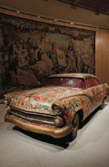 Betsabeé Romero. Carro ayate, 1997. 1955 Ford Victoria, ayate, oil and dry roses. Approx. 59.8 x 192 x 72 in. Ford Victoria de 1955, ayate, óleo y rosas secas. Aprox. 152x488x183cm. Betsabeé Romero. Carro ayate, 1997. 1955 Ford Victoria, ayate, oil and dry roses. Approx. 59.8 x 192 x 72 in. Ford Victoria de 1955, ayate, óleo y rosas secas. Aprox. 152x488x183cm.