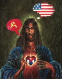 Lázaro Saavedra González. (b. 1964, resides in Cuba) (n. 1964, reside en Cuba) The Sacred Heart (El Sagrado Corazón), 1995 Acrylic on cardboard 16 x 13 in. Acrílico s/cartón, 40,6 x 33 cm.