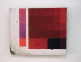 Proof 2010-I (from the series “Std. Color”); 2010. Paint on corrugated cardboard; 14,7 x 18.3 in. Photo: Juan José Olavarría. Prueba 2010-I (de la serie Std. Color); año 2010; pintura sobre cartón corrugado; medidas: 37,5 x 46,5 cm. Courtesy, Fotografia Juan Jose Olavarria