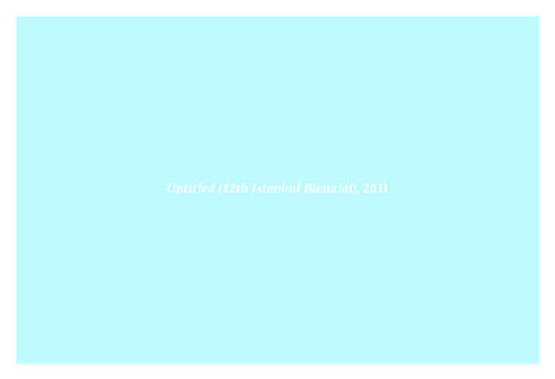 Untitled (12th Istanbul Biennial), 2011