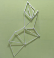 Glasto, 2009. Wooden Stereostructure on canvas painted in acrylic, 59 x 59 in. Courtesy Maman Gallery. Glasto, 2009. Estéreoestructura de madera sobre soporte de tela pintada en acrílico, 150 x 150 cm. Gentileza Galería Maman