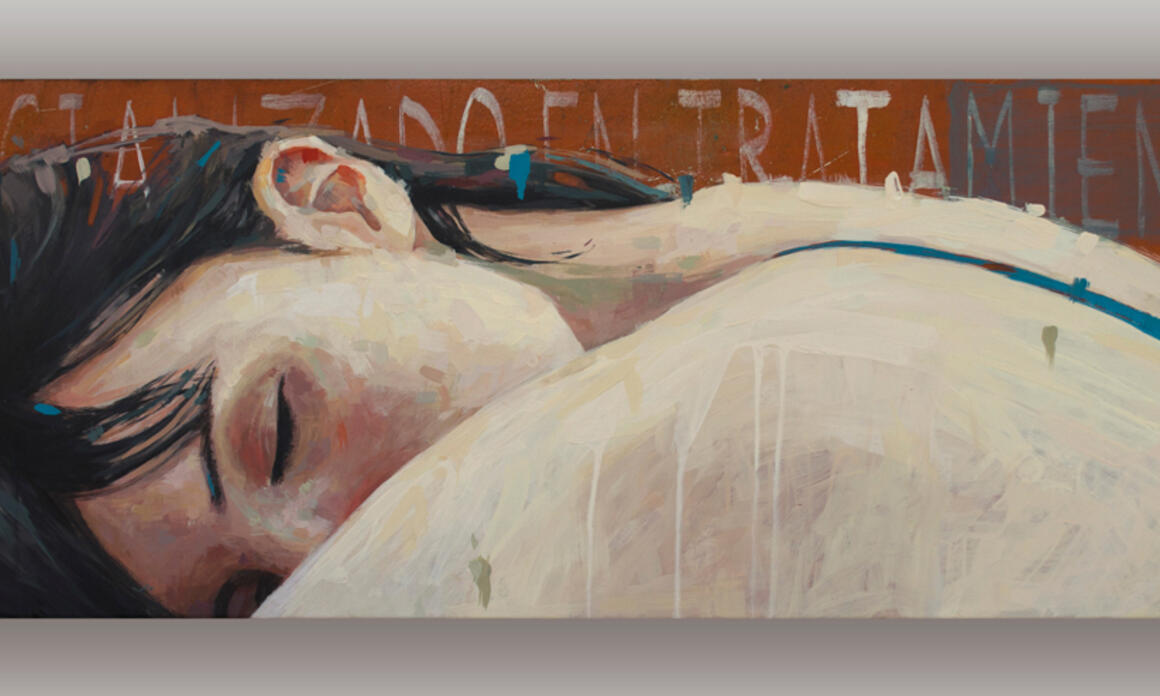 Zokos, Miento, Pintura acrílica 90 x 30 cm 2018.