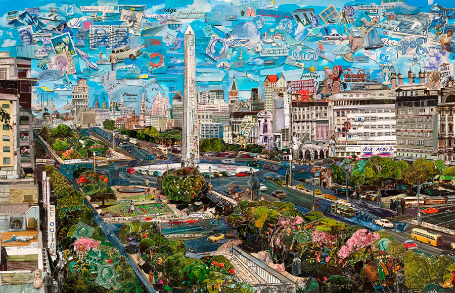Vic Muñiz, Buenos Aires. Photographic collage, 71 x 110 in. / Collage fotográfico, 180,3 x 279,4 cm