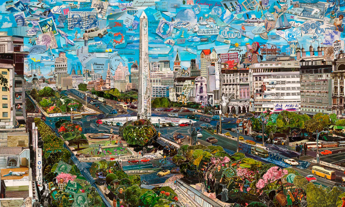Vic Muñiz, Buenos Aires. Photographic collage, 71 x 110 in. / Collage fotográfico, 180,3 x 279,4 cm