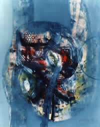 "Lleno de dudas", óleo, 0.80 x 1.00 m, 2000