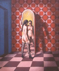 "The Invention of Sin", Óleo sobre lino, 182.9 x 152.4 cm, 2002