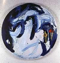 "La Bajura, Isabela Azul, El pozo de Jacinto", óleo sobre tela, diámetro 117 cm