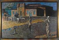 Armando Morales, "Place de la Gare", 1999, óleo sobre tela, 65 x 100 cm