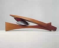 Susana Lescano, "Nina, florecieron amarilis", from the series: "Thorns and Fruits", 2002, escultura, madera y metal, 72 x 25 cm
